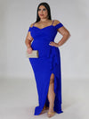 Off Shoulder Wrap  Luxurious Evening Dress Plus Size - Voluptuous Inc 