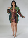 Wmstar Plus Size  Party Dresses for Women Sexy v Neck  Long Sleeve Mini Bodycon New in Fall Dress Wholesale Dropshipping L-4xl Plus Size - Voluptuous Inc 