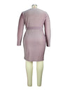 Glittery Bodycon Wrap Midi Dress Plus Size - Voluptuous Inc 