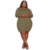New Style Plus Size Dresses for Women 5xl Party Dress Solid Soft Fabric Stretch Midi Dress Fall Clothes Wholesale Dropshipping - Voluptuous Inc 